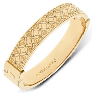 Michael Kors Monogram Gold Crystal Bangle Bracelet